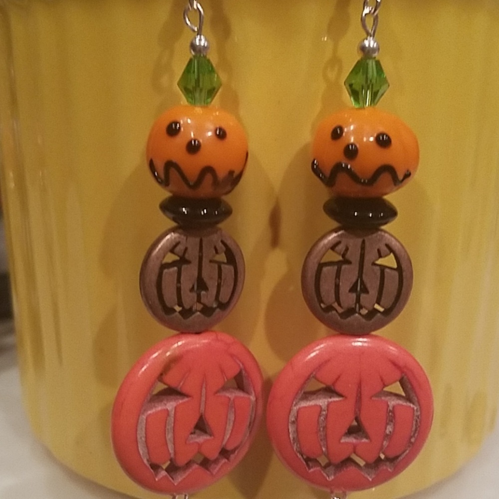 Handcrafted StackOJackOLanterns EARART 🎃 - Picture 2 of 3